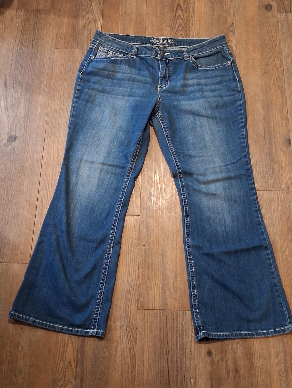 Love Indigo Premuim Embellished Women’s Blue Wide-Leg Jeans SKU 20